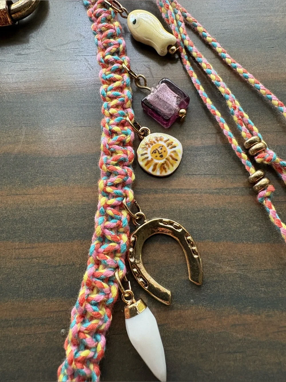 Free People Friendship Swag Bag Charm 🔥New with tags!🔥RARE Pink Multi Color!